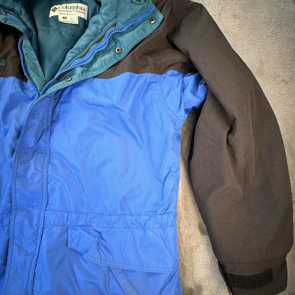 VTG COLUMBIA SPORTSWEAR Full Zip‎ & Snap Up Blue Snow Ski Jacket Men’s Size M